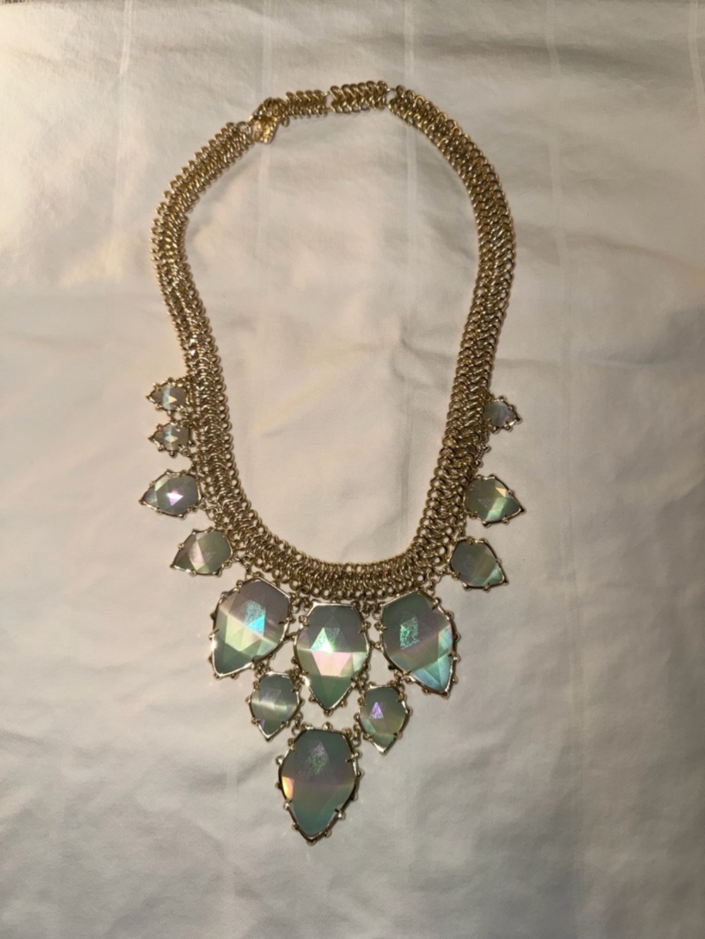 Kendra Scott Gretchen Statement Necklace in Slate Iridescent and Gold